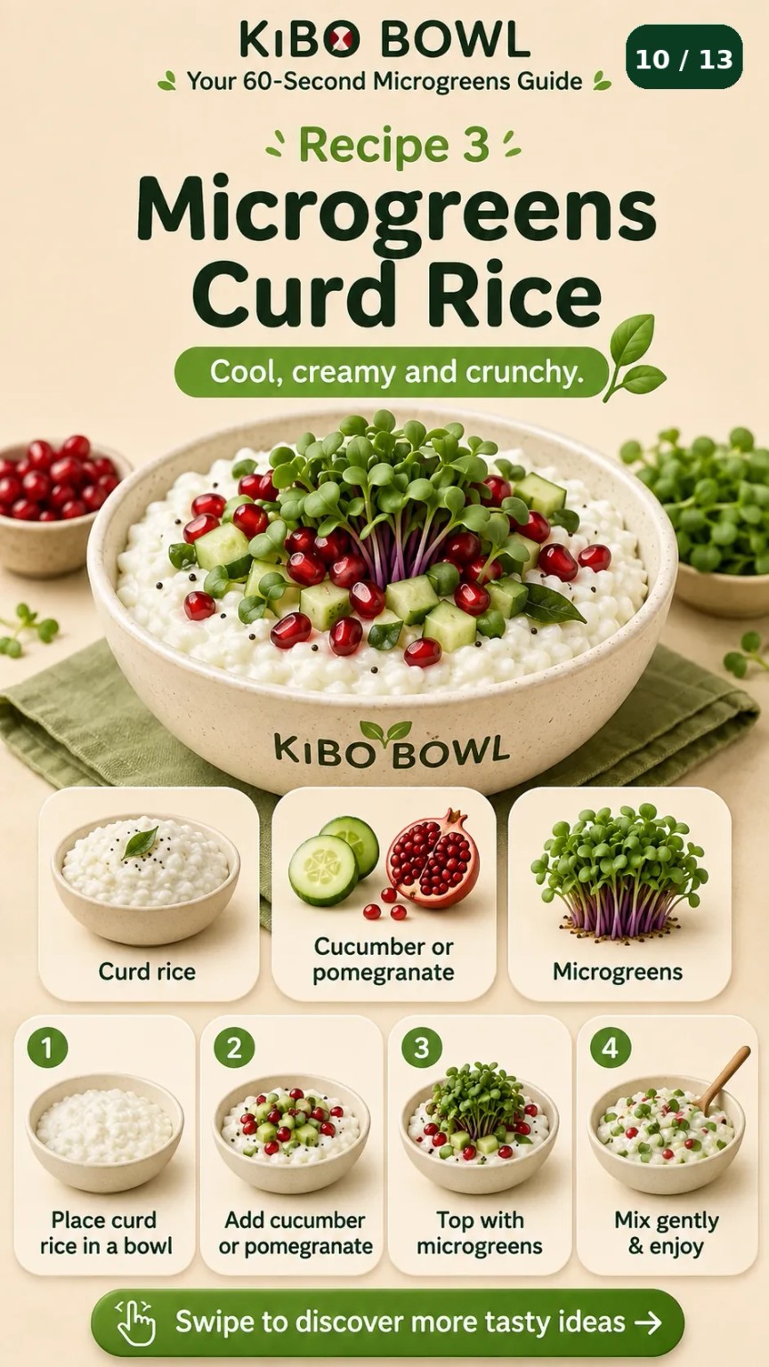 Microgreens curd rice recipe